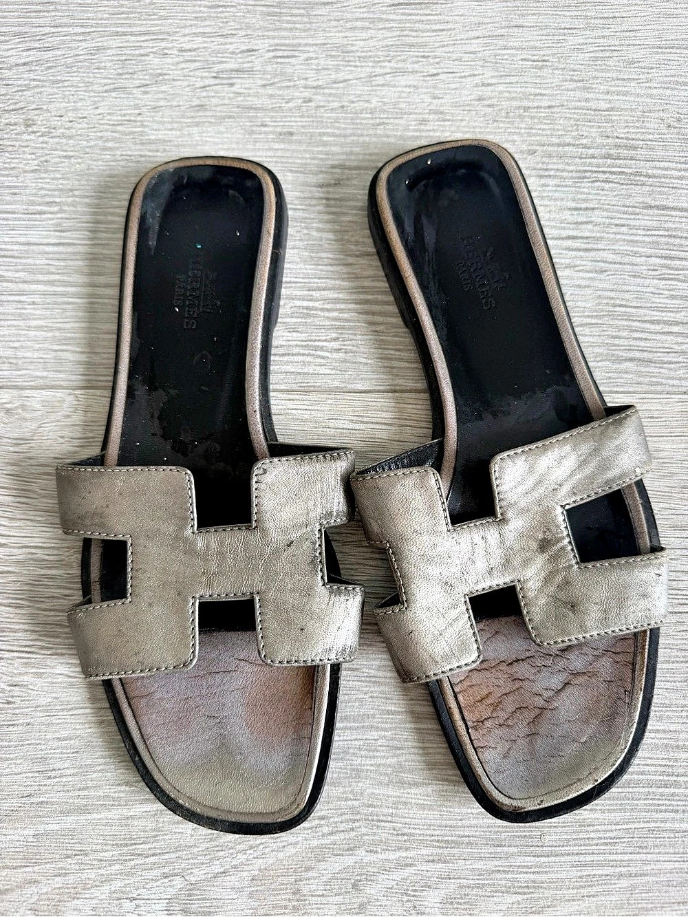 Hermès Oran Sandal Metallic H Sandals